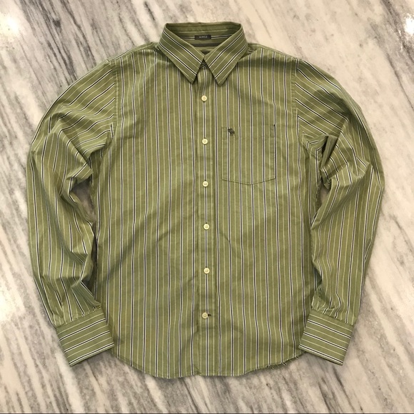 Abercrombie & Fitch Other - {A&F} Green Stripe Button Down Shirt | M